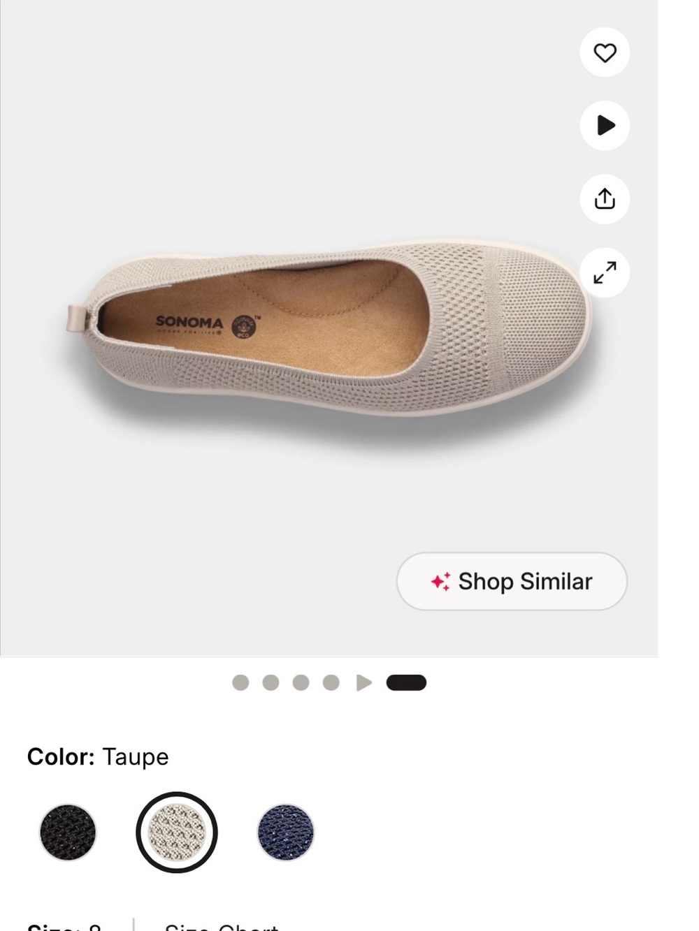 FREE in bundle NWT 10 Sonoma Taupe Slip-On Knit Ballet Flat